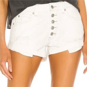 Free People We The Free Romeo Cotton Frayed White Denim Shorts size 31
